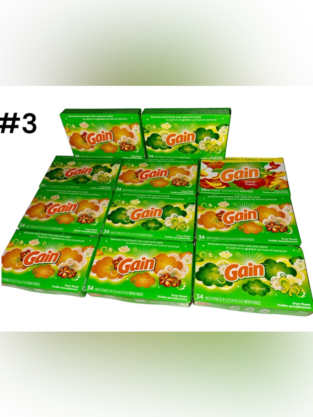 Set-11 ⚡️Gain Dryer Sheets Multipack - Green & Orange